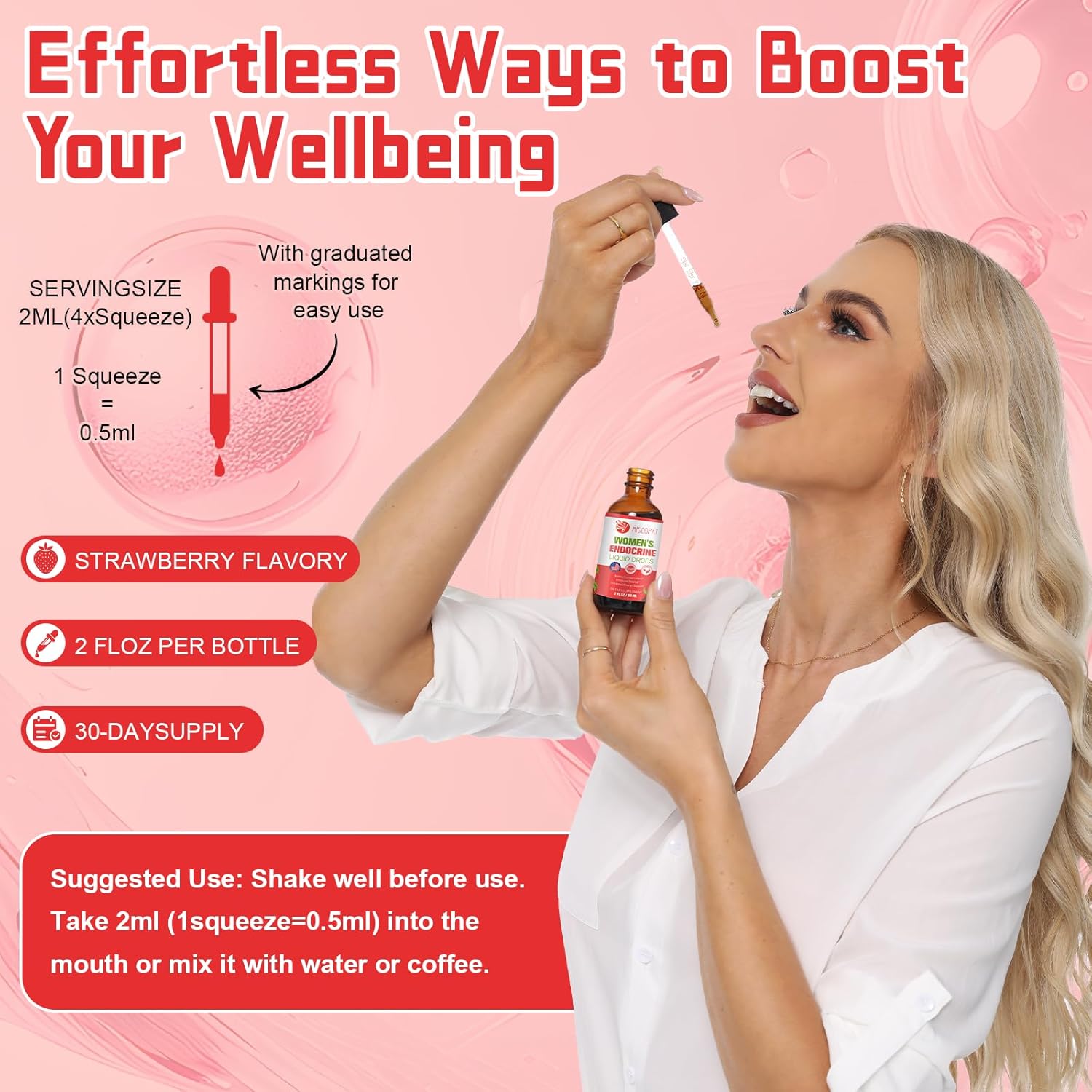 Migcopat Women Endocrine Liquid Drops, Supports Hormone Balance, Cortisol Levels, Gut Health, Mood, Sleep | Liquid Multivitamins with Inositols, Rhodiola, DIM - Image 5