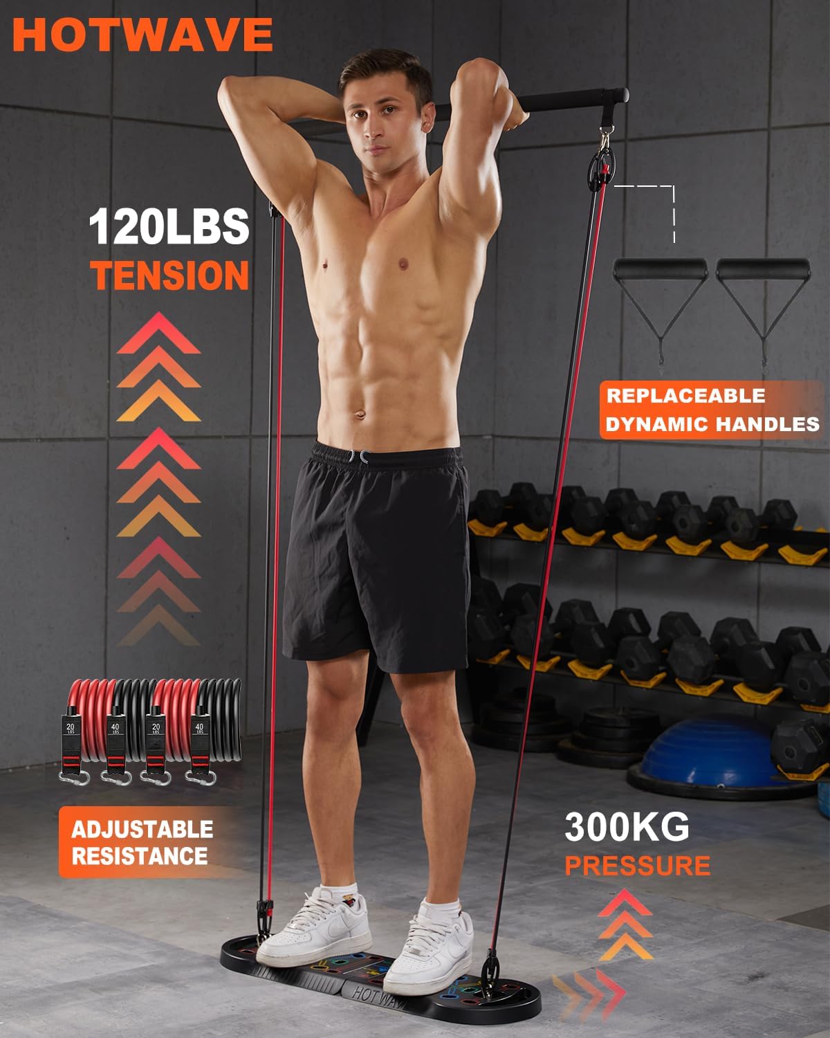 HOTWAVE Push Up Board Fitness, Portable Foldable 20 in 1 Push Up Bar at Home Gym, Pushup Handles for Floor. Professional Strength Training Equipment For Man and Women - Image 2