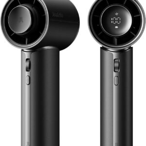JISULIFE Handheld Fan Pro1 Mini - Scented Breeze: Elite PU Leather, Aroma Pod Innovation, 30 Hours Cooling, 100-Speed, Portable Fan for Travel, Concerts, Premium Gifts for Women Men- Velvet Black​
