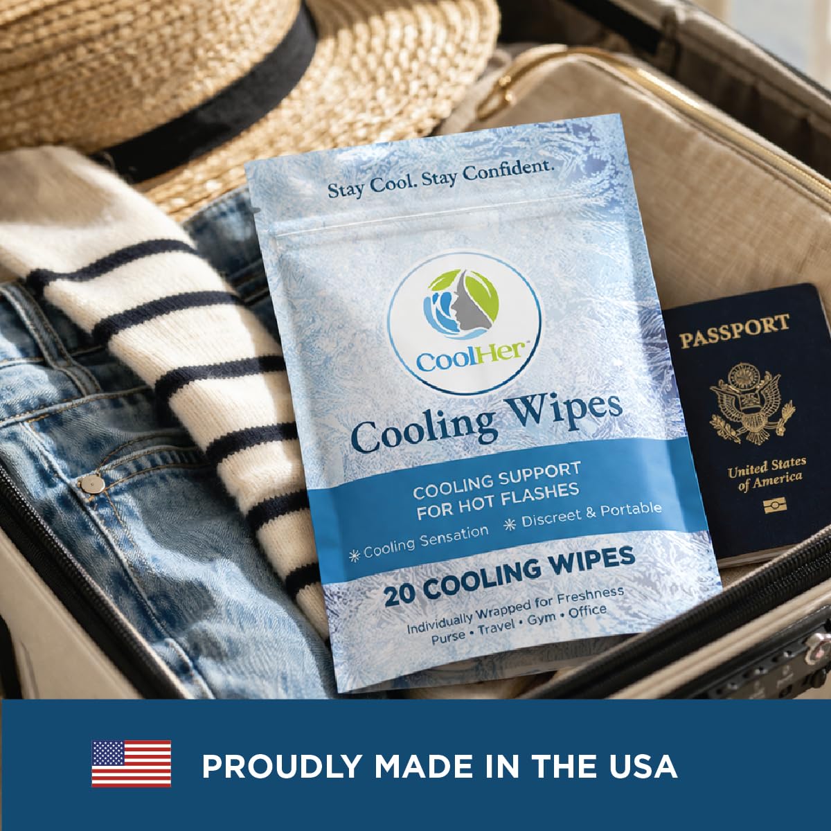 Cooling Wipes for Hot Flashes – Gentle Cooling, Not Overpowering – Menopause Support Wipes for Women – Individually Wrapped, On-the-Go – 20 Count - Image 9