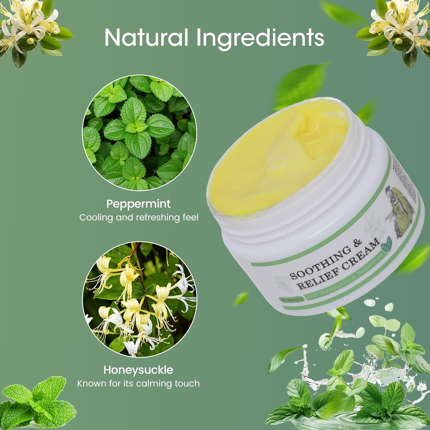 Gentle Herbal Moisturizer for Sensitive Skin, Soothing Relief Cream – Hydrating Daily Care to Soothe Redness & Discomfort, Lightweight and Refreshing for All Skin Types(2pcs) - Image 5