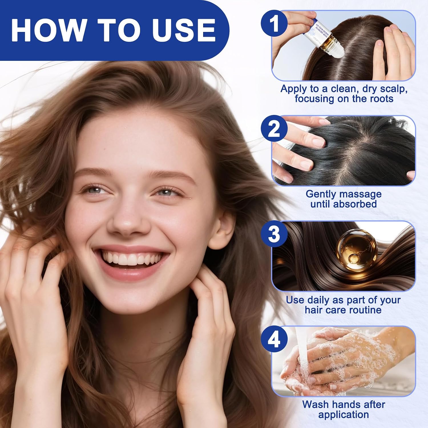 Hair Growth Serum Roll On, 30ml Hair Growth Oil with 3% Rosemary, 3% Redensyl, 2% Anagain, Hair Growth Serum Rosemary Oil for Hair Growth to Help Nourish Hair Follicles, Support Scalp Health - Image 6