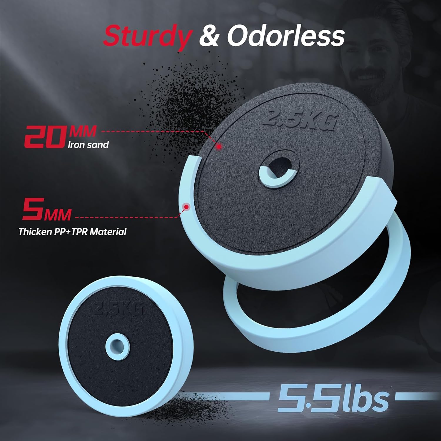 PASYOU Adjustable Dumbbell Set, 45lbs Free Weight Set with Connector, 5 in 1 Weight Set Used as Kettlebells, Barbell, Push up Stand, Fitness Exercises for Home Gym Suitable Men/Women - Image 5