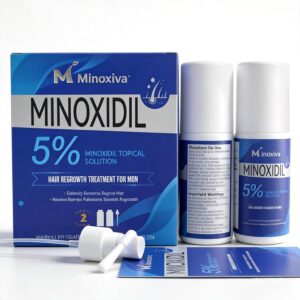 5% Minoxidil Topical Solution for Men & Women with Spray Nozzle - Hair Growth Treatment for Thinning Hair & Beard, Non-Greasy & Fast-Absorbing Serum, 2-Month Supply (2 x 2oz/60ml)