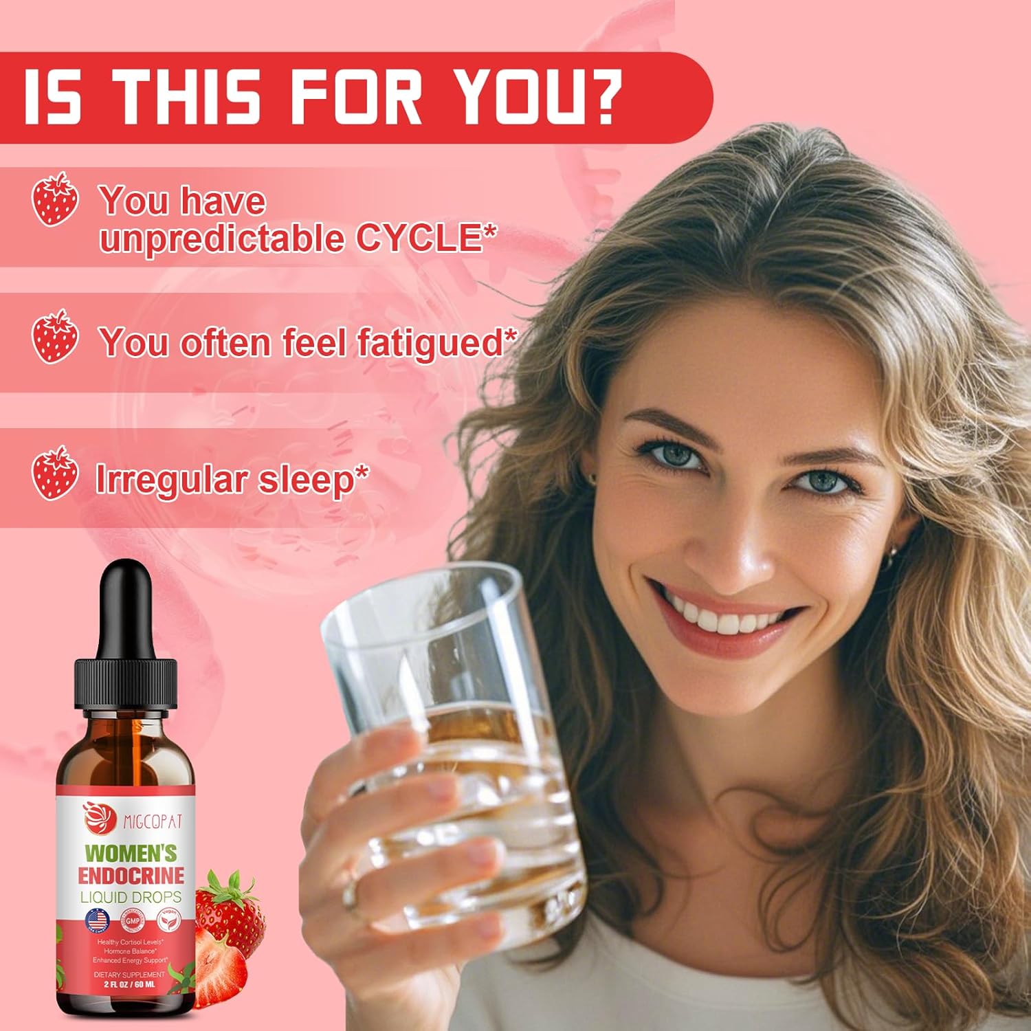 Migcopat Women Endocrine Liquid Drops, Supports Hormone Balance, Cortisol Levels, Gut Health, Mood, Sleep | Liquid Multivitamins with Inositols, Rhodiola, DIM - Image 2