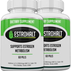 Estrohalt 2 Pack 120 Pills- Best Estrogen Blocker DIM Supplement (Diindolylmethane) and Indole-3-Carbinol (I3C) for Women & Men | Natural Aromatase Inhibitor Vitamin to Help PCOS, Menopause, and PMS