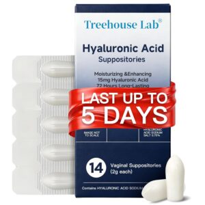 Vaginal Moisturizing Suppositories, 15 mg Hyaluronic Acid with Vitamin A&E, Long-Lasting 72-Hour Hydration, pH-Balanced Formula for Vaginal Dryness, Menopause & Hormonal Changes, 14 Inserts