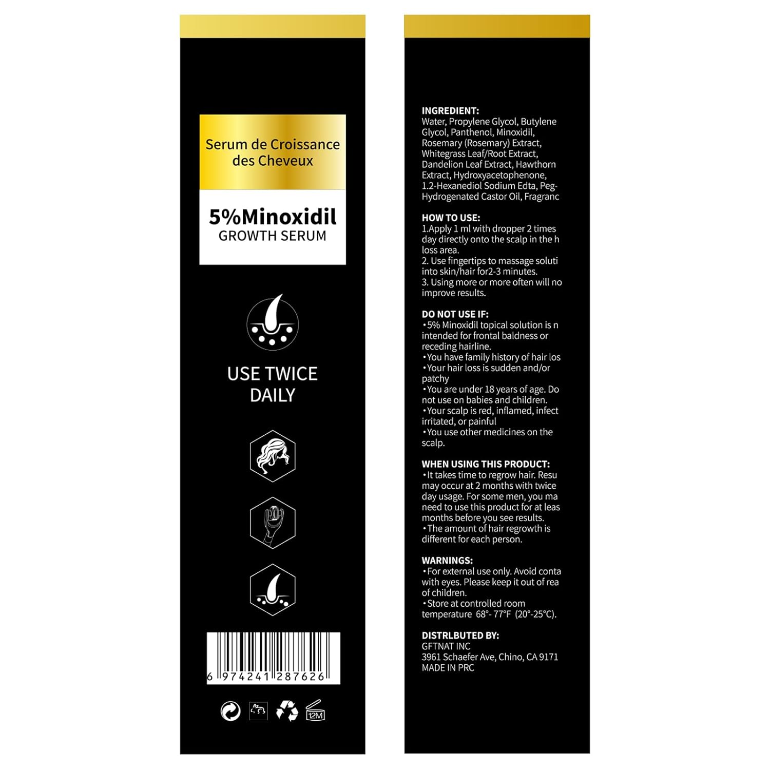 5% Minoxidil Spray for Men and Women Hair Loss Solution with Biotin and Rosemary Hair Growth Serum, Extra Strength 5 Percent Minoxidil for Thicker Fuller Hair Regrowth, 1.96 Fl Oz (Pack of 2) - Image 8