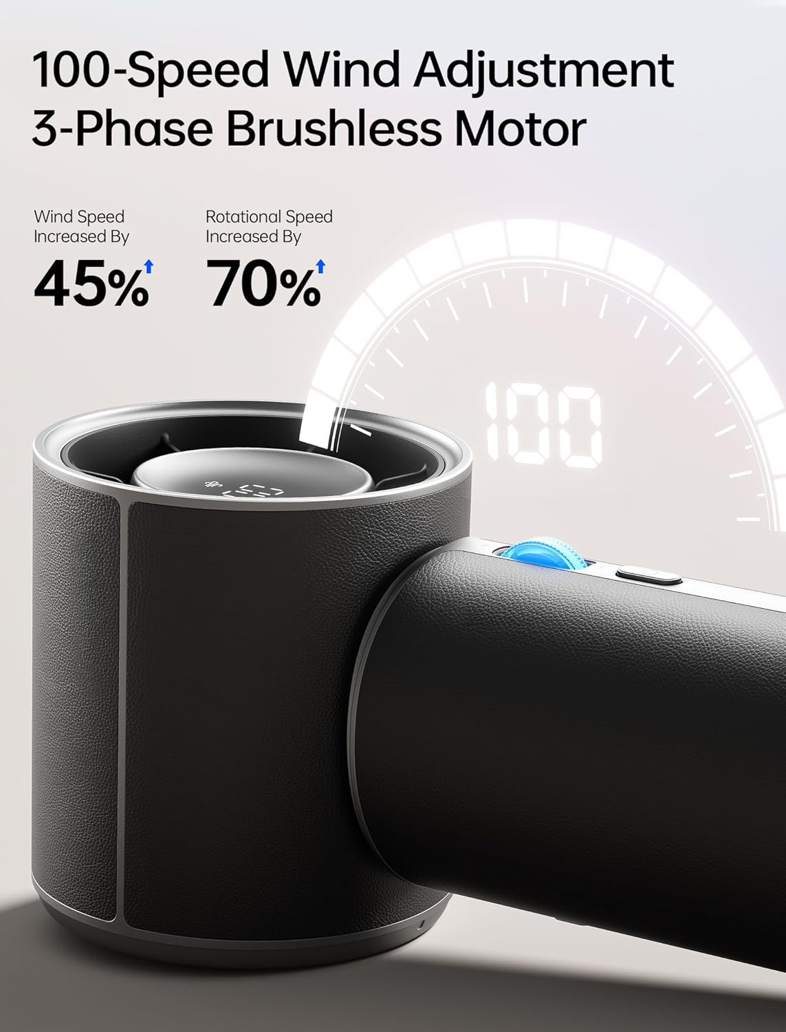 JISULIFE Handheld Fan Pro1 Mini - Scented Breeze: Elite PU Leather, Aroma Pod Innovation, 30 Hours Cooling, 100-Speed, Portable Fan for Travel, Concerts, Premium Gifts for Women Men- Velvet Black - Image 6