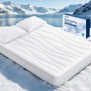 Elegear Cooling Mattress Pad Queen, Upgraded Arc-Chill® 3.0 + PCM Cooling, Stay Cool All Night, Breathable & Soft, Deep Pocket 18", Washable Mattress Protector for Hot Sleepers, White