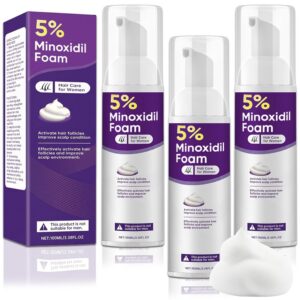3 Bottles of 5% Minoxidil Hair Foam for Women Hair Growth,Specially Designed for Thinning Hair and Receding Hairline,Helps Reactivate Hair Follicles for Fuller, Thicker Hair