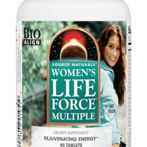 Source Naturals Women's Life Force Multiple Iron Free - Daily Complete Multivitamin 13 Essential Vitamins, Antioxidants, Herbs, Nutrients & Minerals - Enhanced Energy & Immune Boost - 45 Tablets