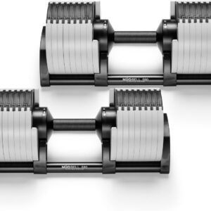 NÜOBELL® Adjustable Dumbbell Set, 5-50 LB or 5-80 LB, Easy Twist 2024-25 Model, All-In-One Weights Set (Pair) for Home, Original Manufacturer