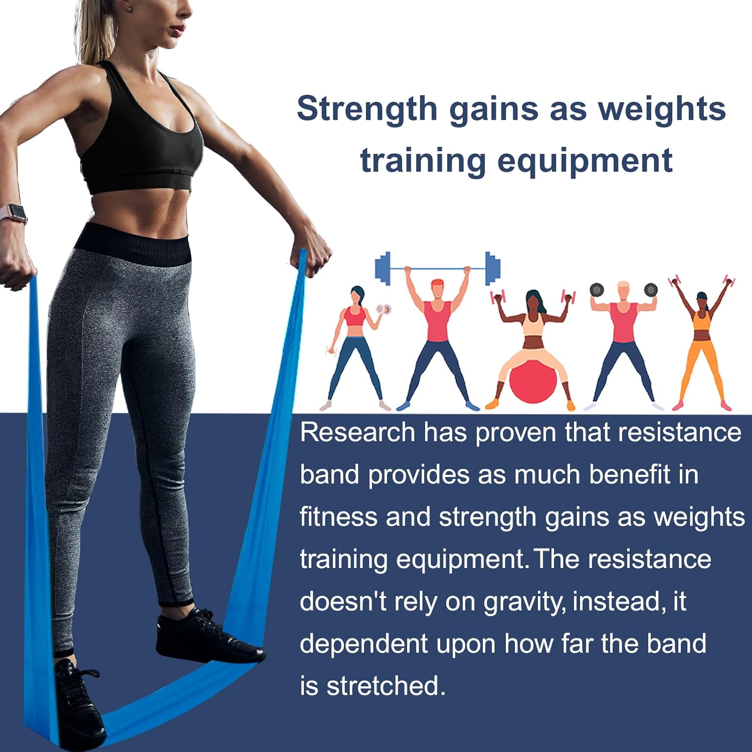 A AZURELIFE Resistance Bands,Professional Long Non-Latex Elastic Stretch Bands,Exercise Bands for Physical Therapy, Yoga, Pilates, Rehab, at-Home or The Gym Workouts, Strength Training - Image 2