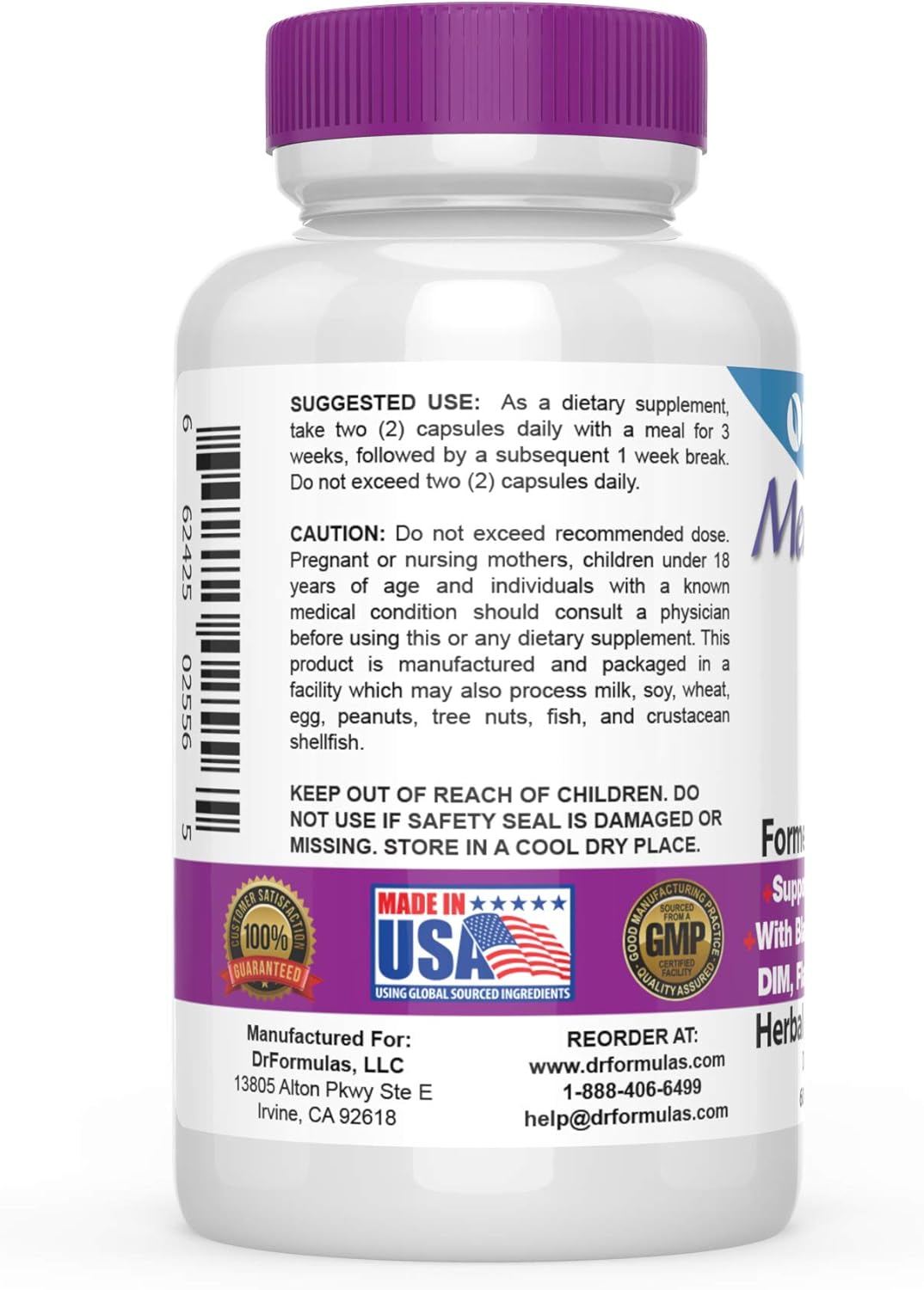 DrFormulas Menopause Supplement for Hot Flashes, Night Sweats Relief, and Support with DIM, Black Cohosh, Soy Isoflavones, and Red Clover (60 Vegetarian Capsules) - Image 3