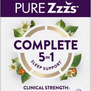 ZzzQuil Pure Zzzs Complete Sleep, Melatonin 10mg, L-Theanine, GABA, with Ashwagandha, and Magnesium, Melatonin Sleep Aid, 100 Count