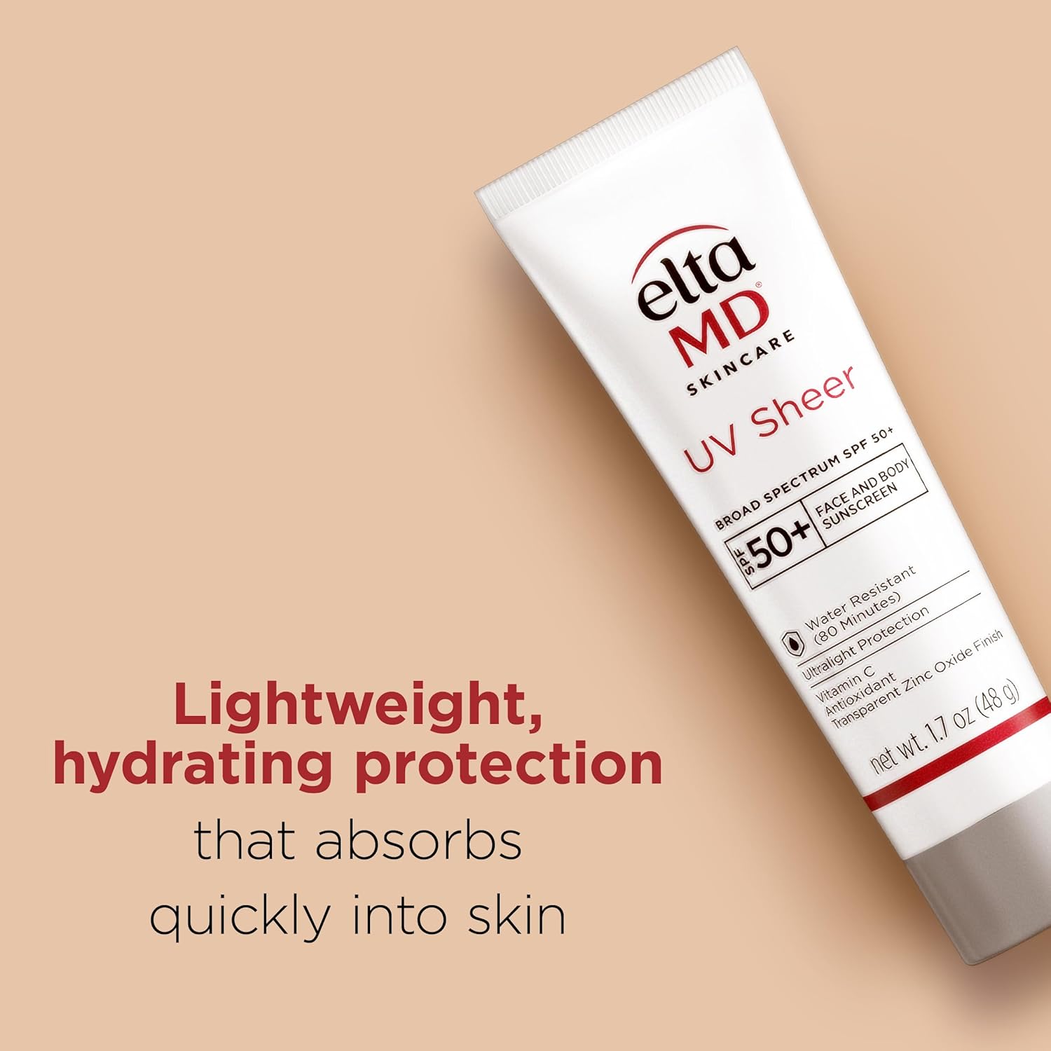EltaMD UV Sheer Face and Body Sunscreen SPF 50+, No White Cast Sunscreen with Transparent Zinc Oxide and Hyaluronic Acid, Moisturizes and Protects - Image 5