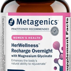 Metagenics HerWellness Recharge Overnight - Women's Sleep Support with Chelated Magnesium, Holy Basil, Zinc & Vitamin C - Supports Relaxation, Stress & Sleep - Non-GMO & Gluten-Free - 60 Tablets