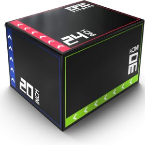 3-in-1 Foam Plyometric Jump Box - High-Density EPE Foam Core - Non-Slip & Easy-to-Clean PVC Leather Cover - Box Height: 20", 24", 30" - For HIIT, MMA, Crossfit, Exercise, Fitness Training