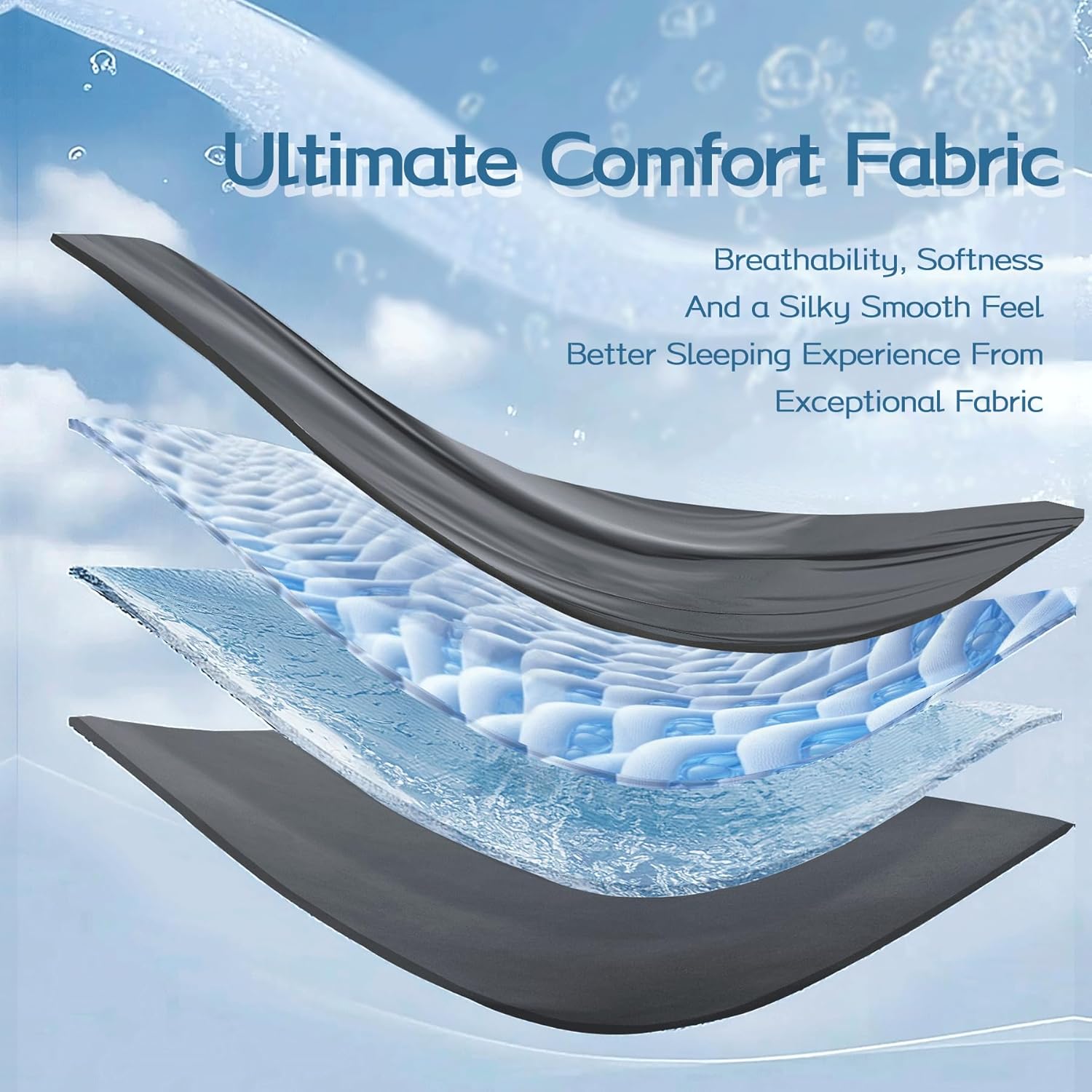 Cooling Comforter Full/Queen Size with Tencel™ Fill, Cooling Blankets for Hot Sleepers & Night Sweats,Double-Sided Cold Blanket All Season Breathable Lightweight Duvet, 90x90 Inches, Grey - Image 2