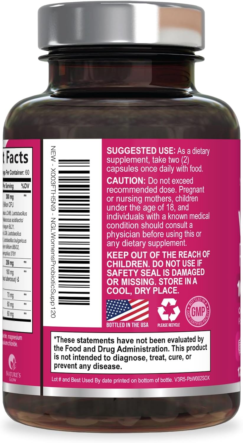 Probiotics For Women 100 Billion CFU Per Serving - Women's Probiotic For Digestive Health 16 Unique Strains - Daily Vaginal PH Balance & Feminine Health Support, Womens Probiotic - 120 Capsules - Image 8