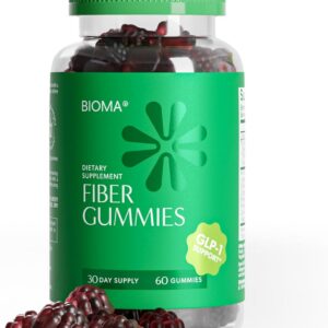 Fiber Gummies for Women - Natural GLP-1 Support with Kiwi, Pomegranate & Ginger - Sugar Free Digestive Health Supplement, Prebiotic FOS Fiber - Vegan & Gluten Free (60 Gummies - 30 Day Supply)