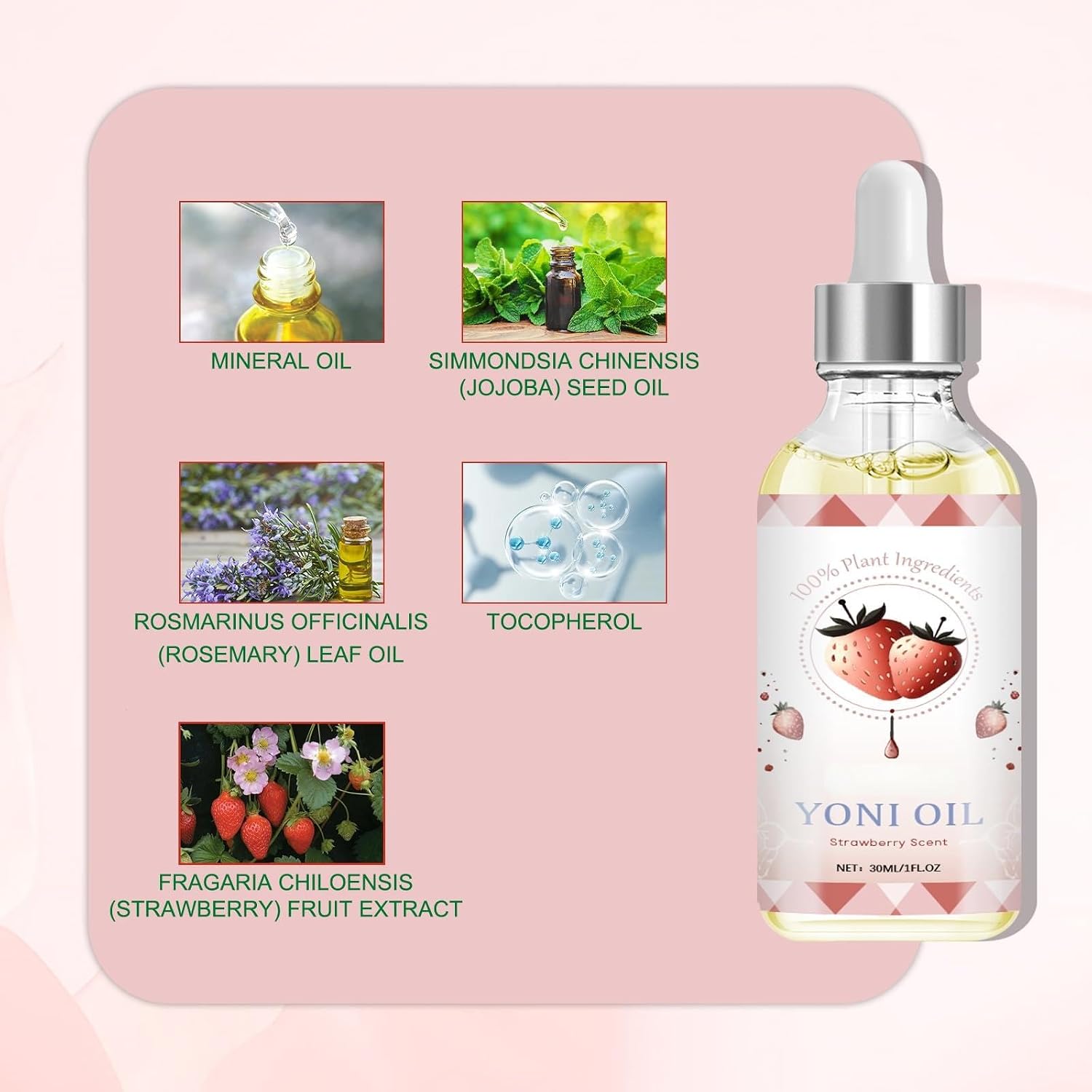 Women Body Oil - Natural Odor Relief & Itching Solution with Vitamin E, Strawberry Extract - pH Balancing Feminine Oil, Moisturizing & Soothing Vaginal Health - Image 3