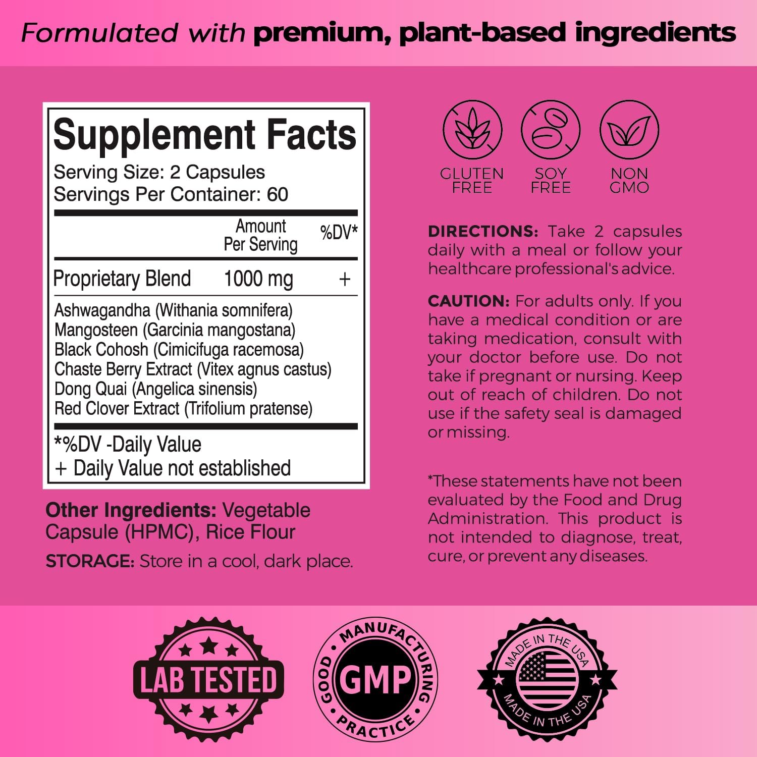 Perimenopause & Menopause Support Supplement for Women – Multi‑Symptom Relief with Black Cohosh & Red Clover Isoflavones | Ashwagandha Adaptogen & Herbal Blend | Hormone Balance Support | 120 Capsules - Image 7