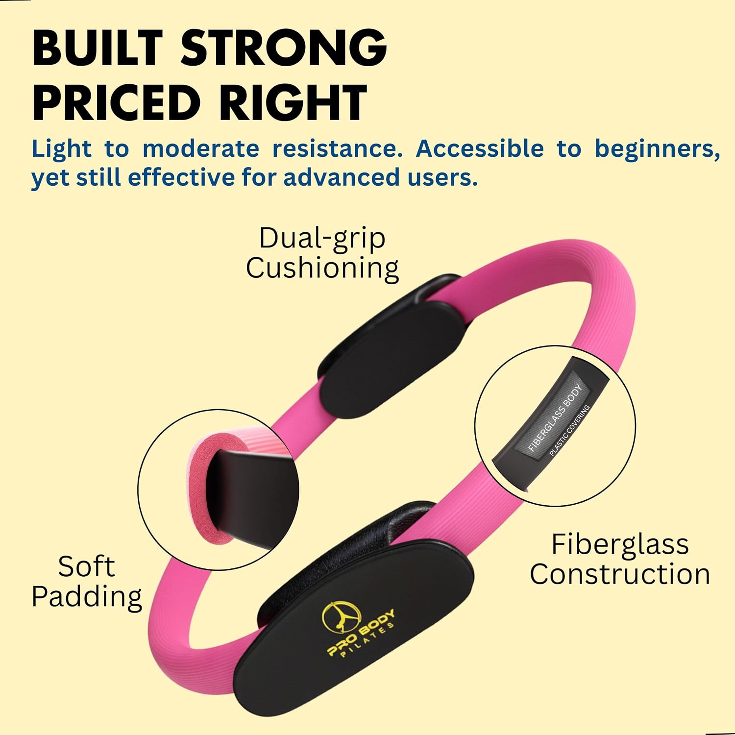 ProBody Pilates Fitness Circle – 14 Inch Pilates Ring for Focusing on Toning Inner Thighs, Arms, and Core - Image 4