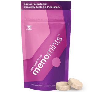 Rebalance MenoMints – Daily Perimenopause & Menopause Supplement for Women – Multi-Symptom Relief for Hot Flashes, Night Sweats, Mood Swings, Weight, Libido & Hormone Balance – 62 Count(30 Day Supply)