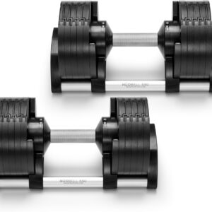 NÜOBELL® Adjustable Dumbbell Set, 5-50 LB or 5-80 LB, Easy Twist 2024-25 Model, All-In-One Weights Set (Pair) for Home, Original Manufacturer