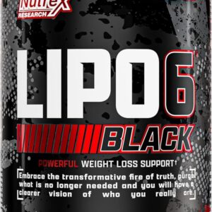 Nutrex Lipo-6 Black Max Strength Fat Burner - Fast Acting Energy, Weight Loss Diet Pills – Appetite Suppressant, Metabolism Booster - 120 Capsules