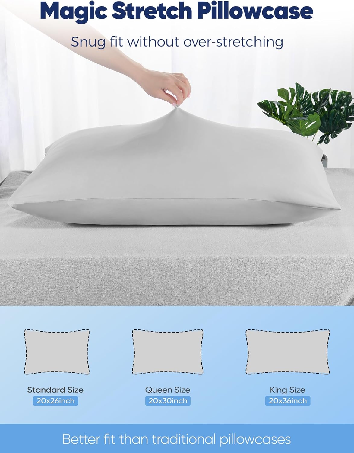 Avolare Cooling Pillow Cases Queen Size Set of 2,Arc-Chill 3.0 Cool Pillowcases for Hot Sleepers(Q-Max>0.5),Breathable&Stretchy Fabric,Softer Than Silk,Zipper Pillow Cases,Grey - Image 6