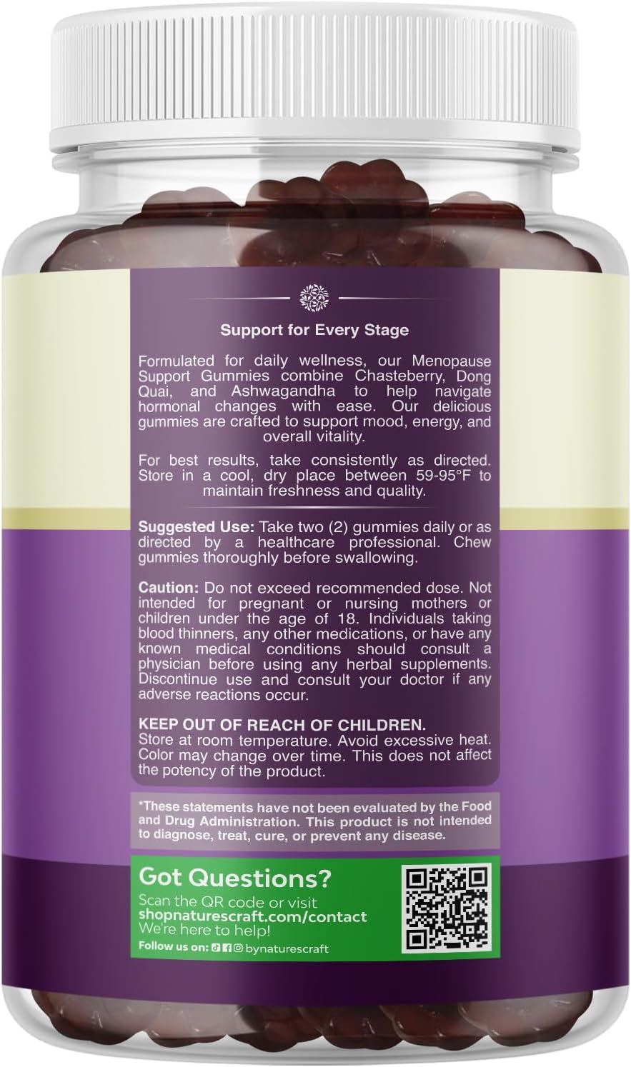 Womens Menopause Gummies with Dong Quai - Menopause Vitamins for Women with Ashwagandha - Holistic Support for Hot Flashes Night Sweats and Mood Swings - Pre & Post Supplements - 90 Count - Image 7