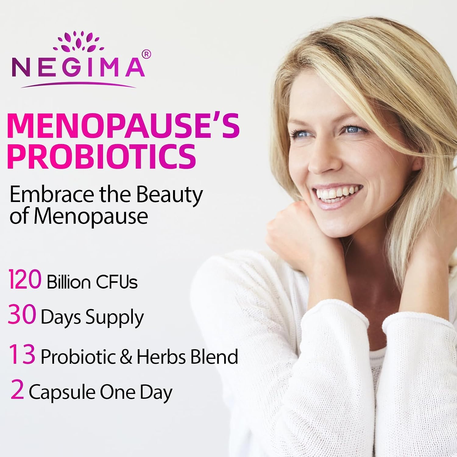 Menopause Supplements for Women, 120 Billion CFUs Probiotics for Women, 13-in-1 Herbs & Botanicals Complex, for Hormone Menopause, Hot Flashes, Night Sweats, Mood Swings, Sleep Disturbances - 240 Cap - Image 6
