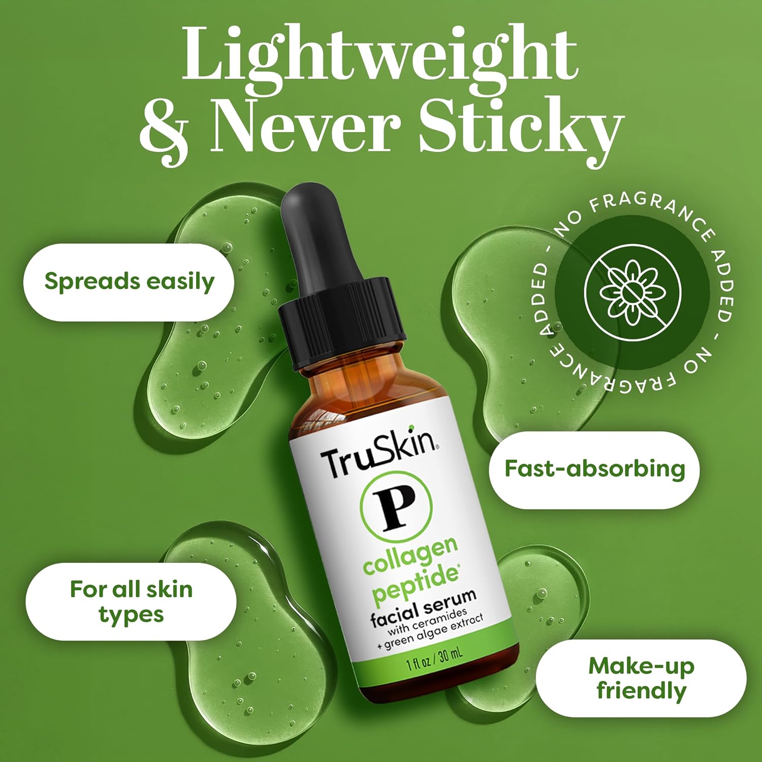 TruSkin Peptide Serum for Face - Pro Collagen Multi-Peptide Anti-Aging Serum with Tripeptide-29 & Ceramides - Supports Skin’s Natural Collagen & Barrier for Firmer-Looking Skin, 1 fl oz - Image 5