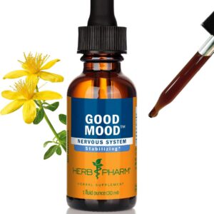Herb Pharm Good Mood Support Supplement: with St. John's Wort & Certified Organic Ashwagandha | Positive Mood & Emotional Balance Support Tincture| Fast-Absorbing, Non-GMO |Up to 2 Week Supply, 1 oz