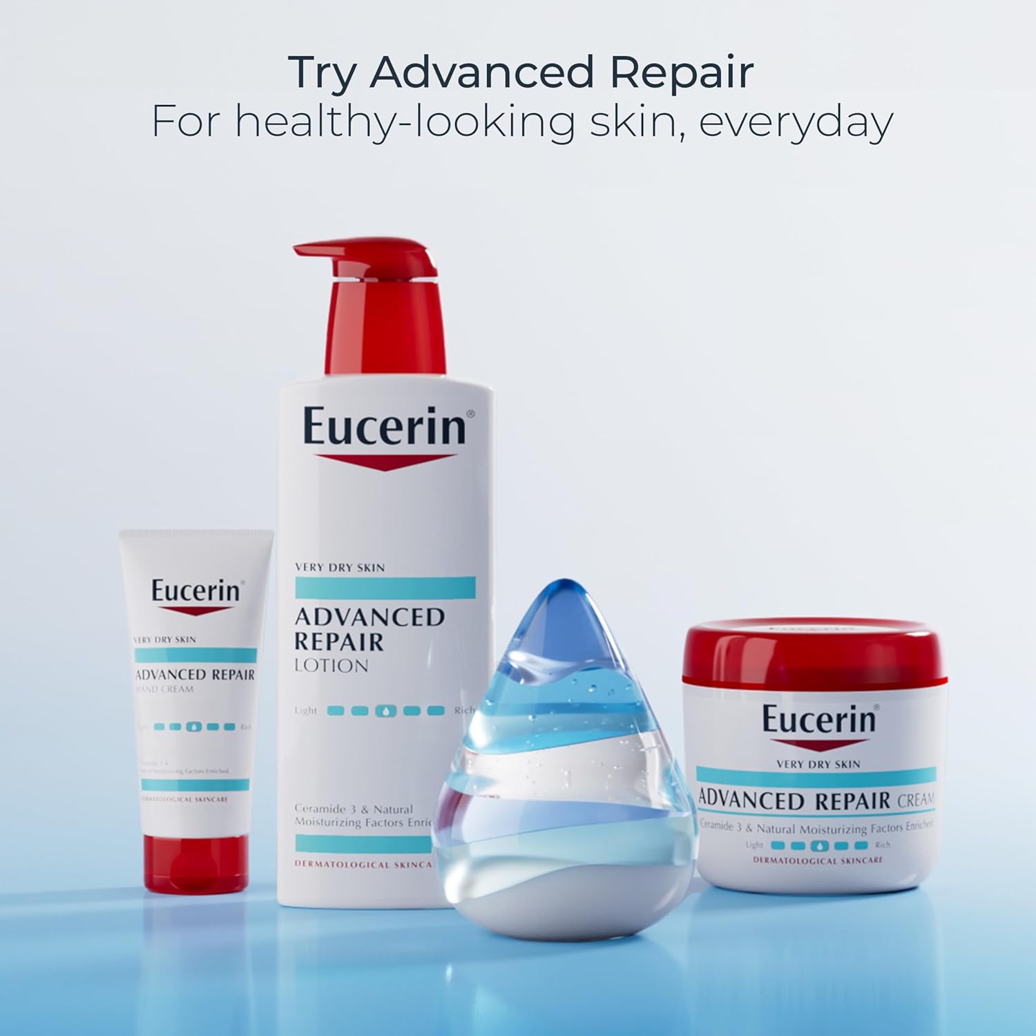 Eucerin Advanced Repair Lotion, Urea Enriched, Unscented Body Lotion for Dry Skin With Triple Moisturizing Complex, 16.9 FL OZ Bottle - Image 10