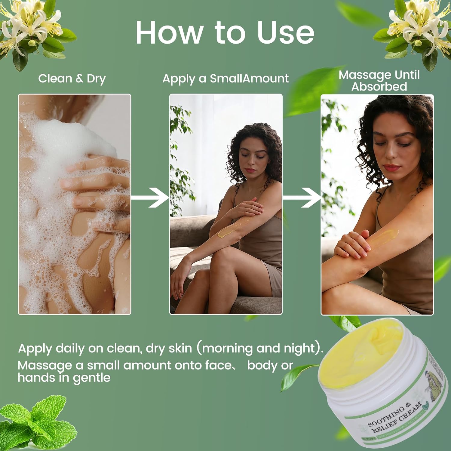 Gentle Herbal Moisturizer for Sensitive Skin, Soothing Relief Cream – Hydrating Daily Care to Soothe Redness & Discomfort, Lightweight and Refreshing for All Skin Types(2pcs) - Image 7