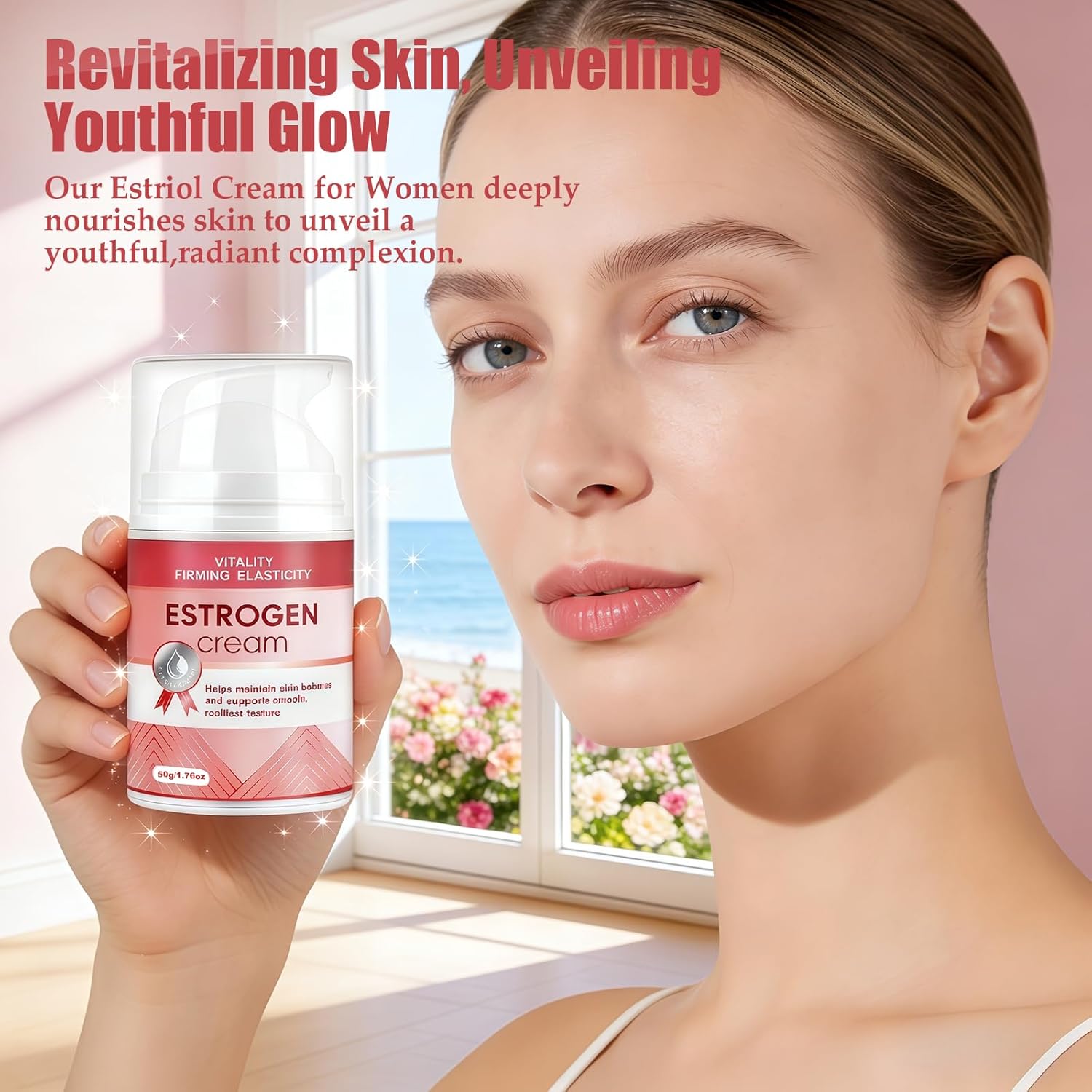 Estrogen Cream,Estriol Face Cream – Hydrating Moisturizer with Botanical Peptides, Non-Greasy Formula for Radiant Skin – 1.76 oz - Image 3