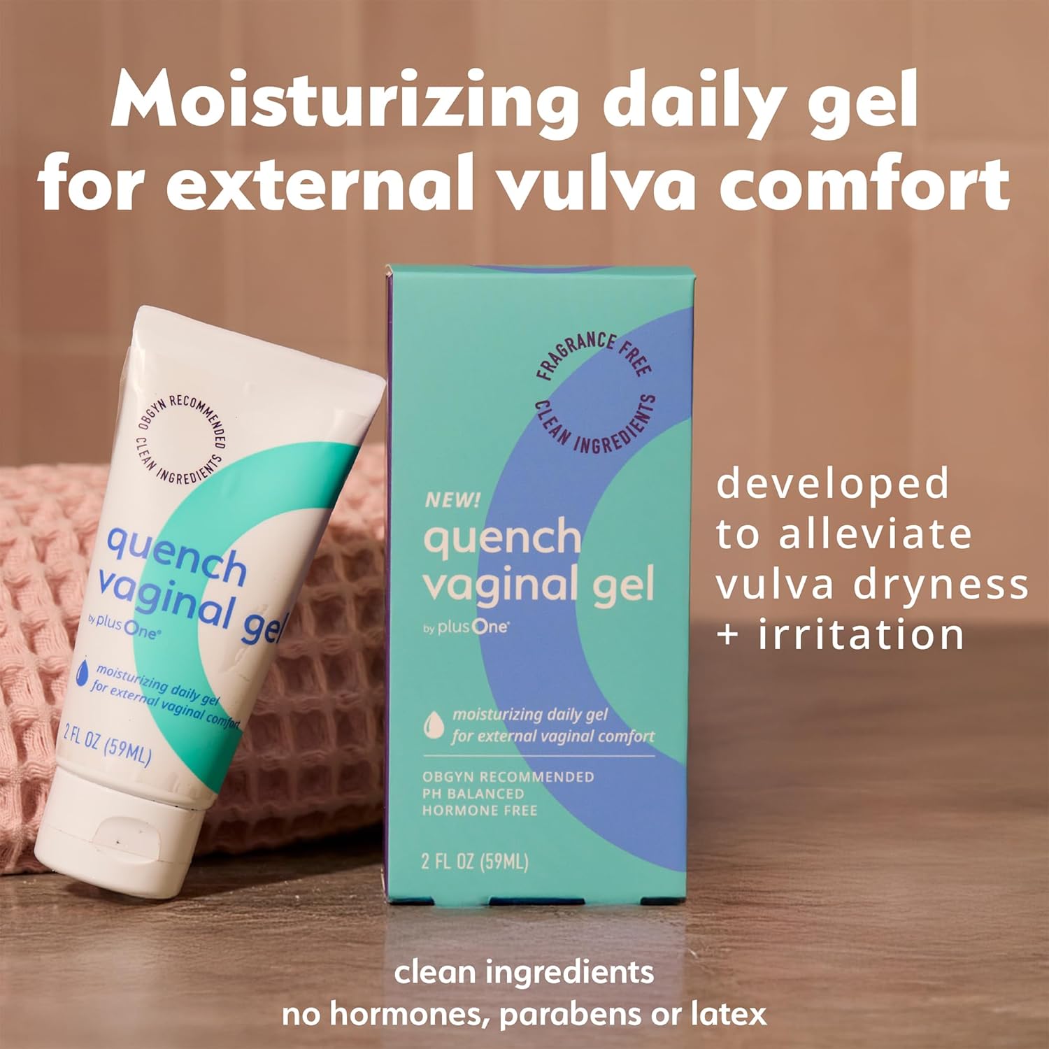 plusOne Intimate Wellness Bundle for Women – Water-Based Aloe Lube + Quench Vaginal Gel, pH-Balancing Personal Lubricant and External Vaginal Moisturizer - Image 3