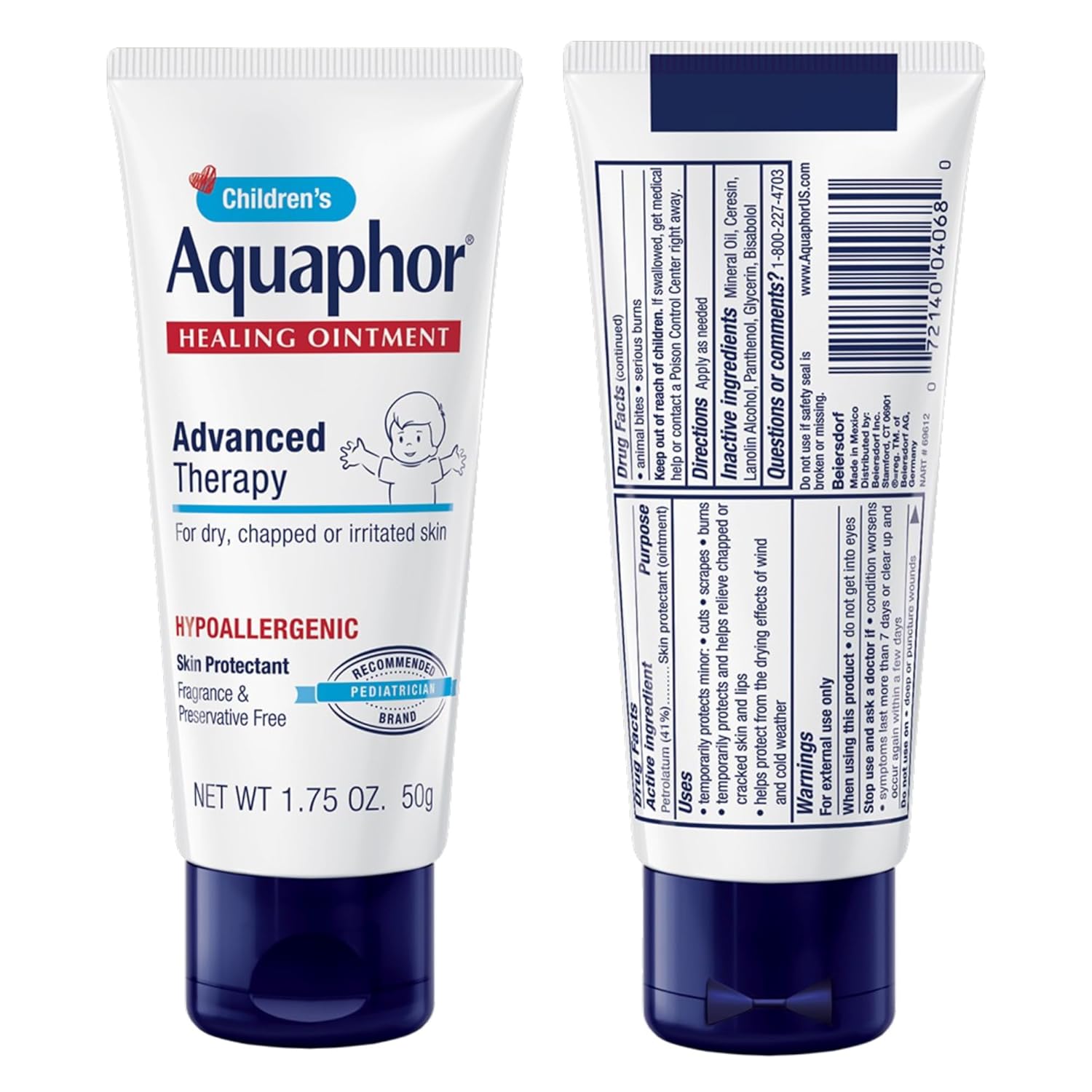 Aquaphor Children's Advanced Therapy Healing Ointment, 41% Petrolatum Skin Protectant Ointment for Minor Wound Care, Chapped or Cracked Skin and Lips, 1.75 Oz Tube - Image 9
