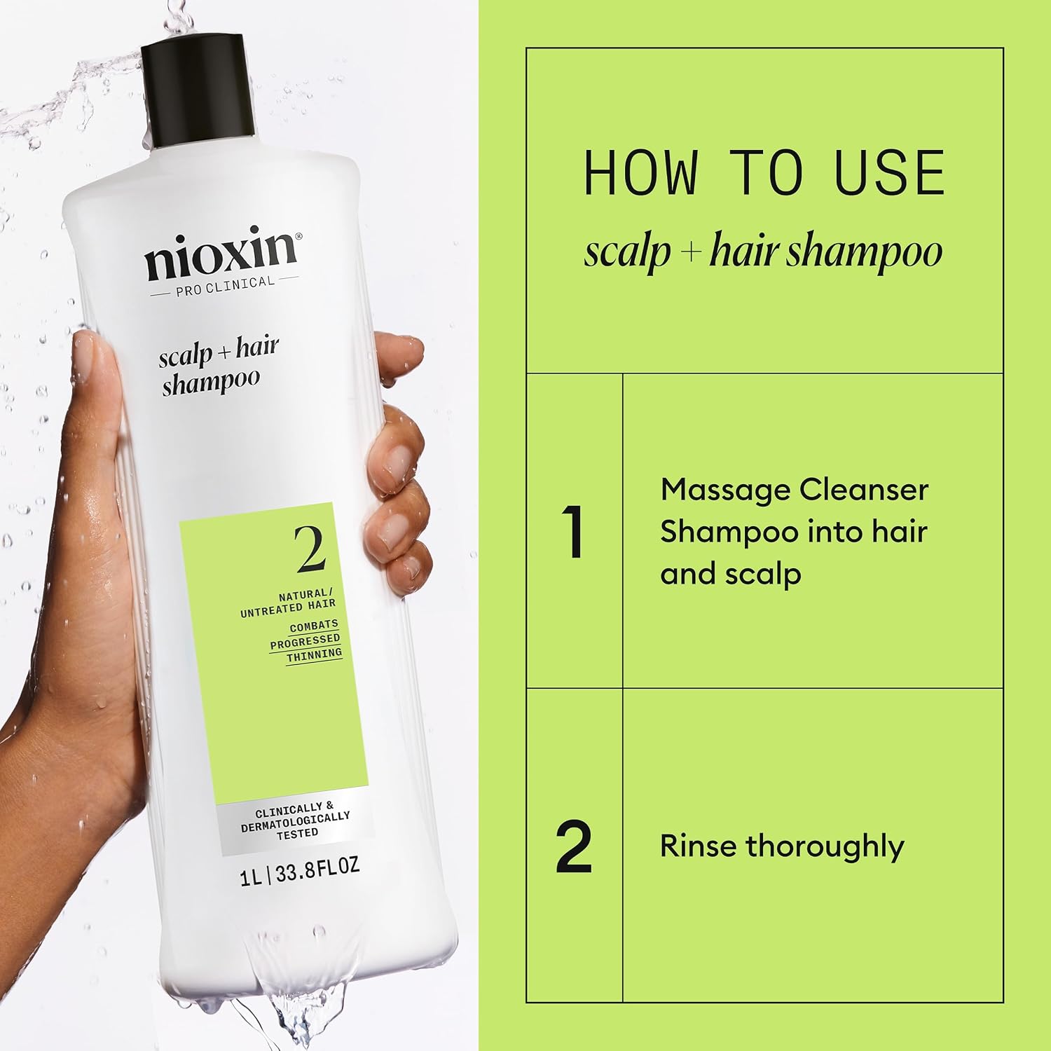 Nioxin Shampoo & Conditioner Liter Duo Sets | Prepacks with Pumps Included | Systems 1-4 | For Natural, Colored, & Damaged Hair with Light to Progressed Thinning | Strengthen & Boost Hair Density - Image 6