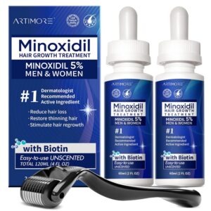 Advanced 5% Minoxidil for Women Hair Growth Serum, Minoxidil for Men Extra Strength, Minoxidil Liquid Solution for Thicker, Fuller Hair (4 FL OZ, Dropper 2pcs)
