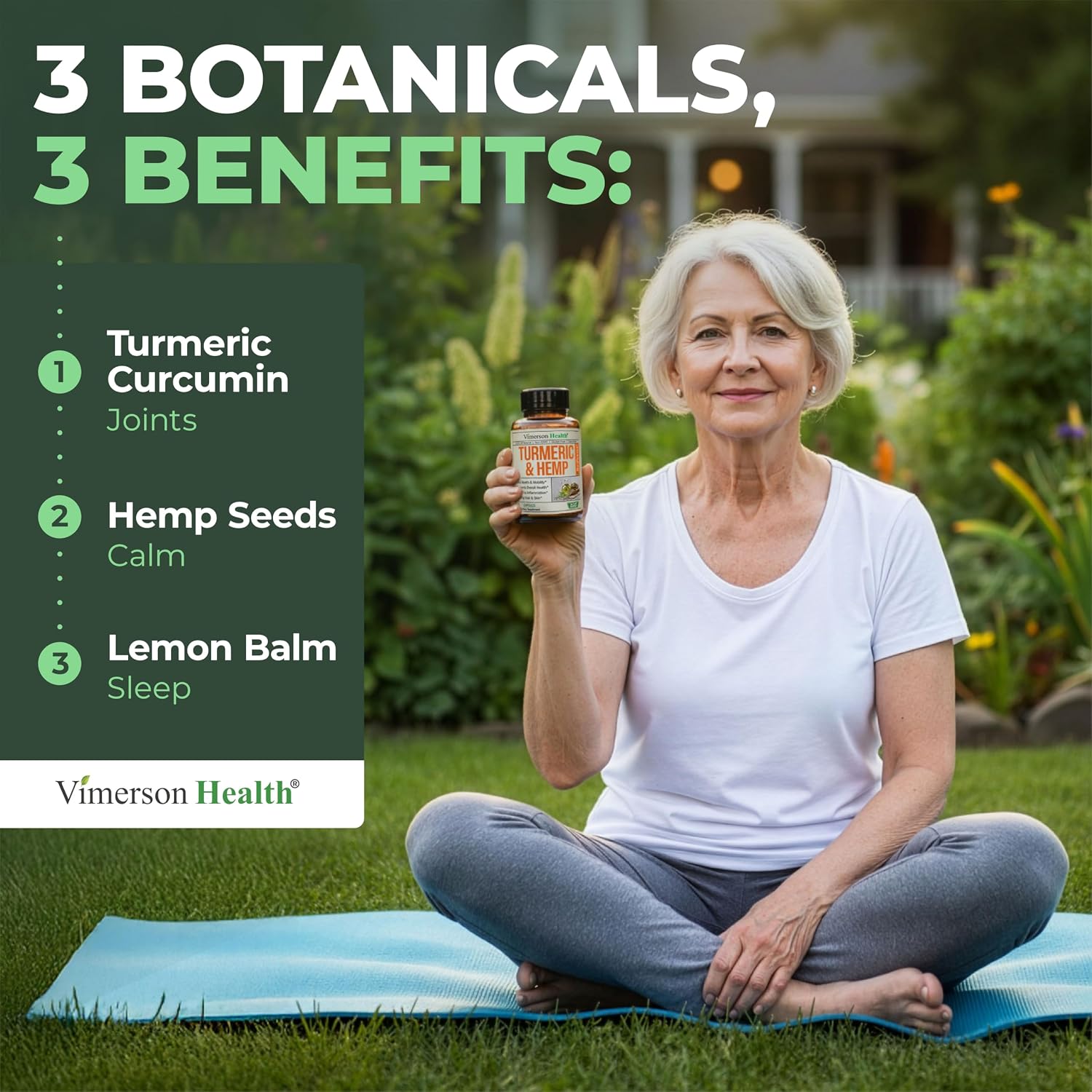 Turmeric Curcumin Supplement with Hemp Seeds & Lemon Balm Extract – Joint Health & Mobility – Calm Mood & Restful Sleep – with Black Pepper for Absorption – Joint Supplement for Men & Women - 2 Pack - Image 6
