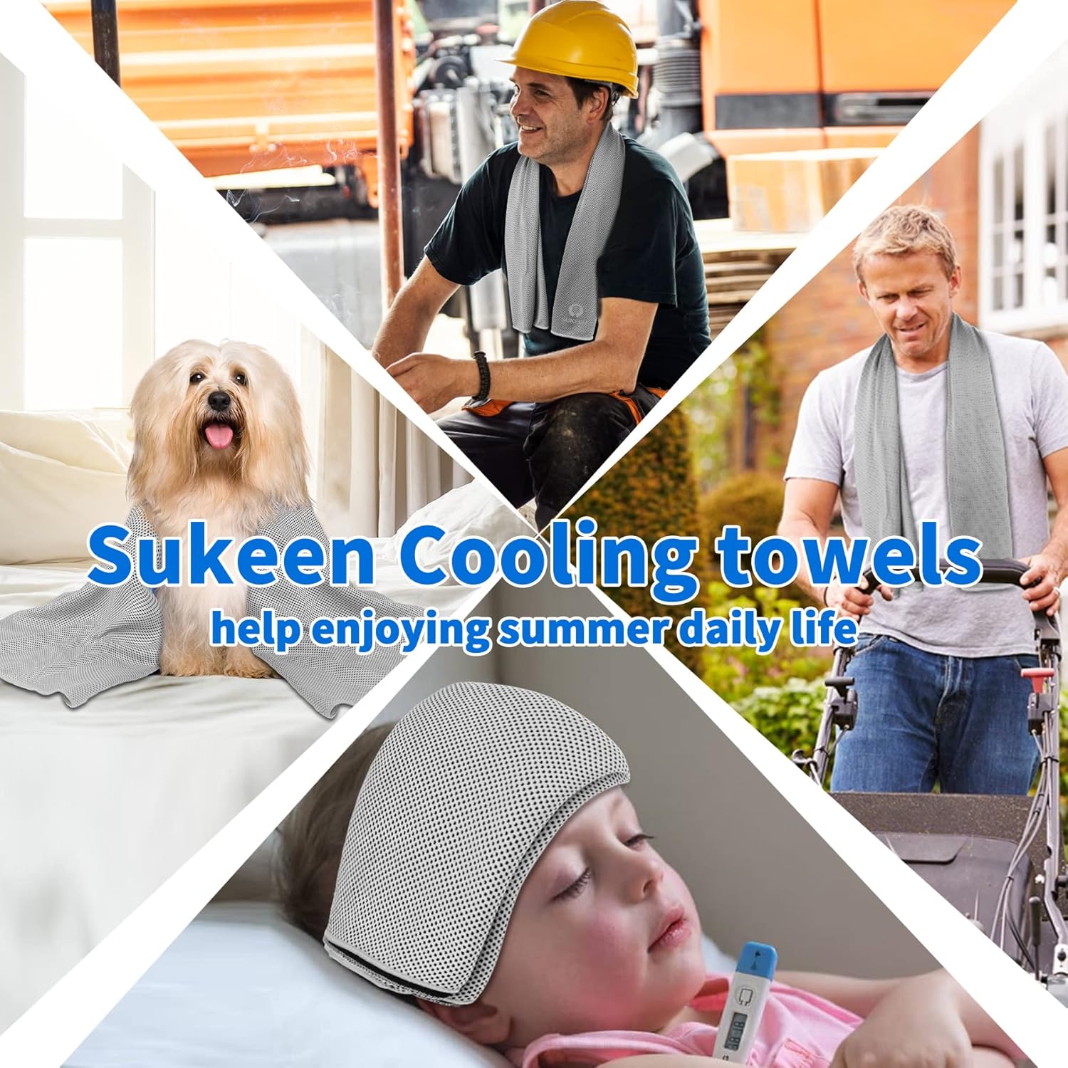 Sukeen 4 Pack Cooling Towels for Hot Weather 40"x12", Gym Towels for Men and Women, Soft Breathable Workout Towels for Yoga, Running, Sport, & More - Image 8