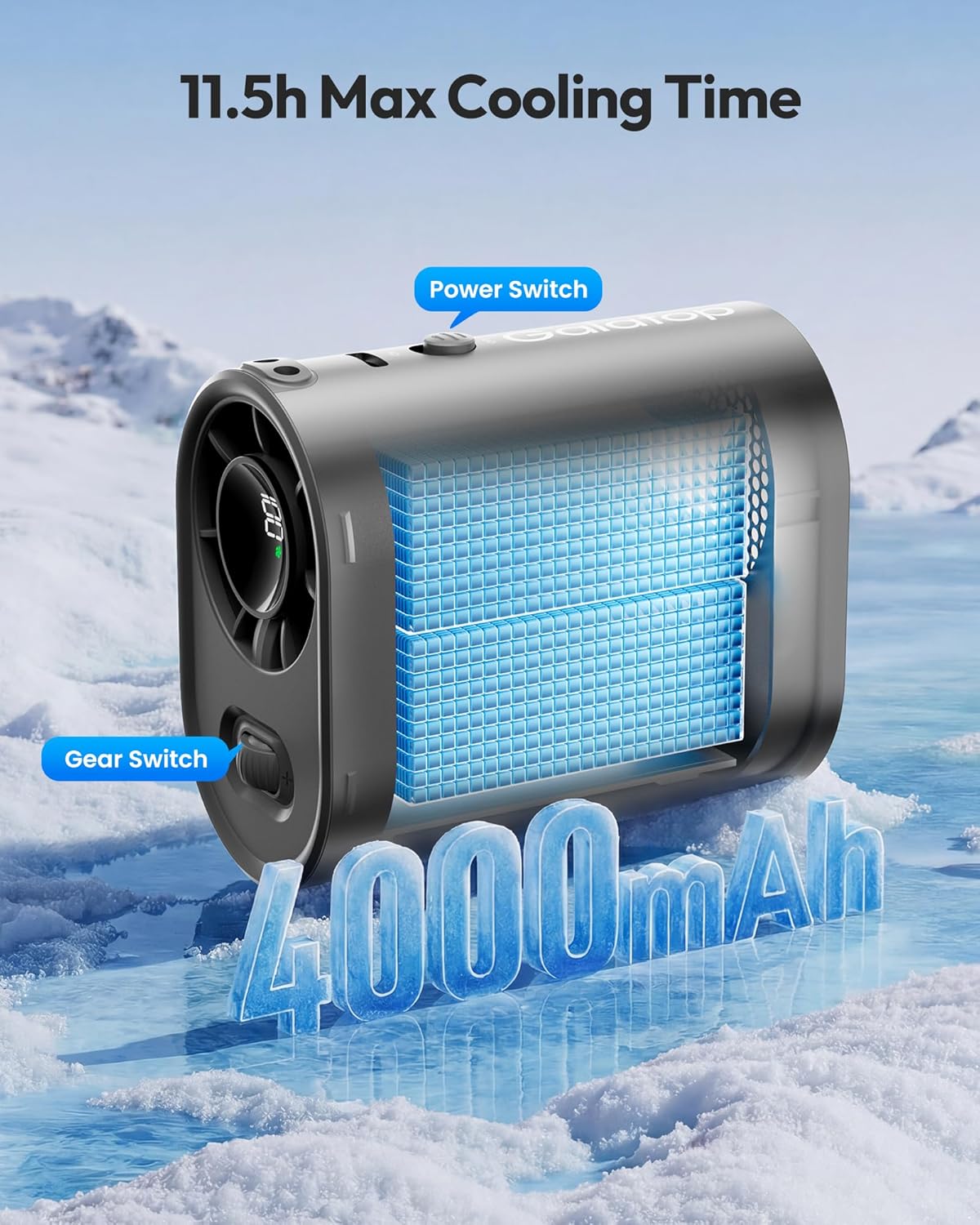 Gaiatop Portable Clip on Fan, Rechargeable Battery 100 Speed 15000RPM Powerful 31ft/s Airflow, Hands-Free Neck/Belt/Waist Personal Mini Cooling Fan for Camping, Outdoor, Jobsite, Travel, Gifts, Black - Image 4