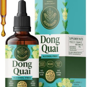 HERBAMAMA Dong Quai – Menopause Supplements for Women – Angelica Root for Hormone Balance & PMS Relief* – Vegan, Non-GMO, Alcohol & Sugar-Free, 56-Day Supply