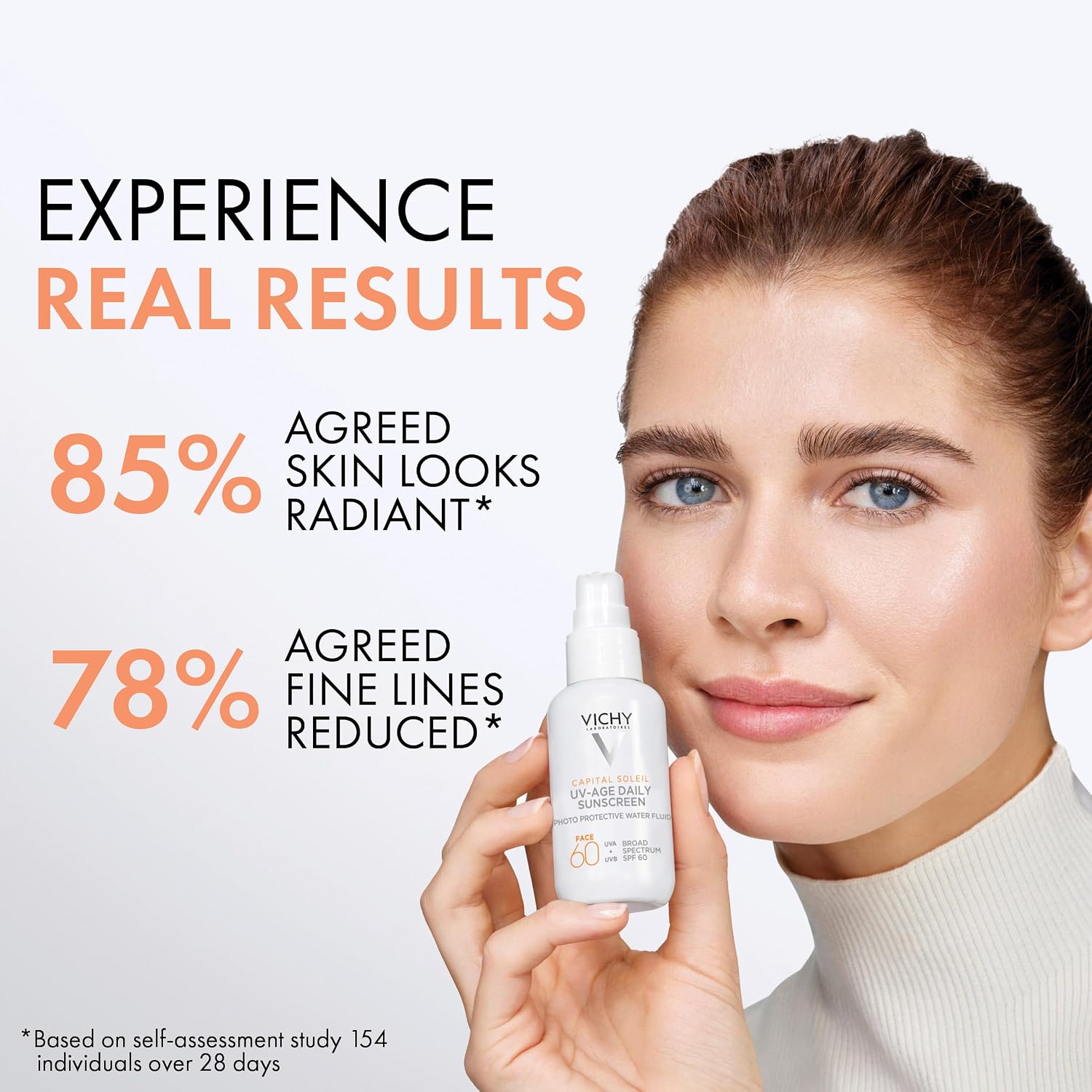 Vichy Capital Soleil UV-Age Daily SPF 60, Anti Aging Sunscreen for Face SPF 60, Hyaluronic Acid + Peptides + Vitamin C, Broad Spectrum Invisible SPF Protection, No White Cast Sunscreen - Image 7
