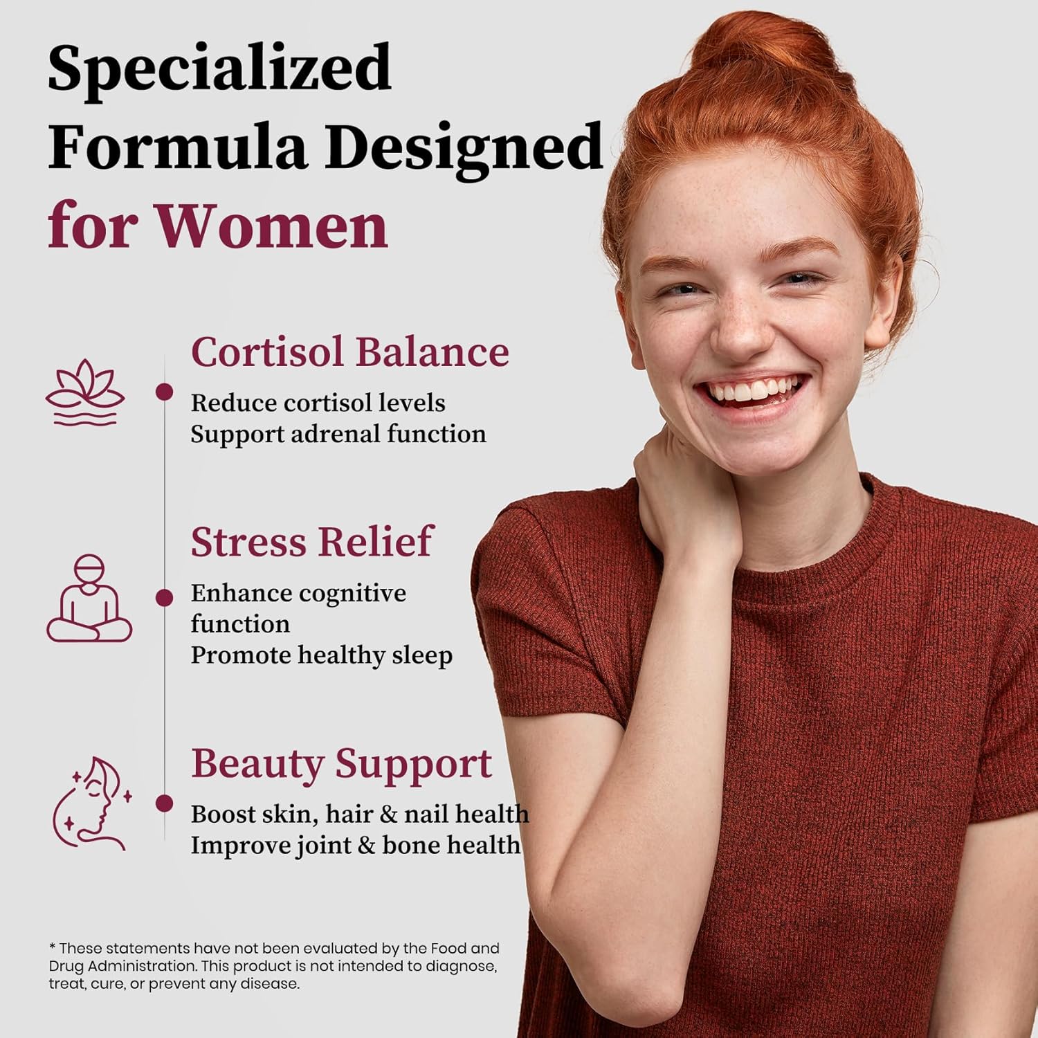 Migcopat 17-in-1 Cortisol Supplements for Women, 8322mg with Collagen, Magnesium Glycinate, Ashwagandha, L-Theanine for Relaxation, Stress and Sleep Support, Cortisol Reducer for Women- 120 Capsules - Image 2